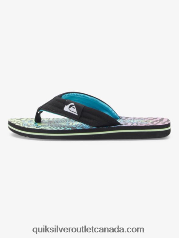 CA Quiksilver Boys 8-16 Molokai Layback Sandals black/pink/blue TX4R21990