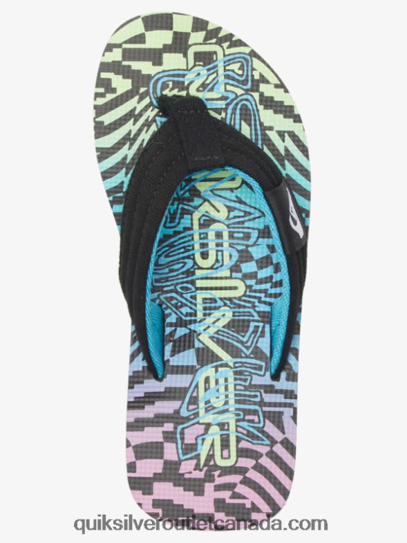 CA Quiksilver Boys 8-16 Molokai Layback Sandals black/pink/blue TX4R21990