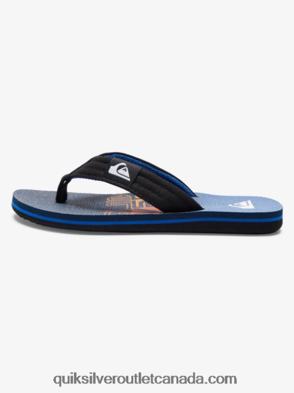CA Quiksilver Boys 8-16 Molokai Layback Sandals blue 6 TX4R21998