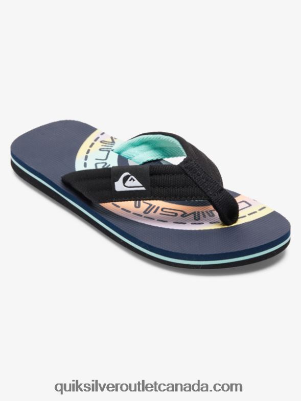 CA Quiksilver Boys 8-16 Molokai Layback Sandals blue/orange TX4R21997