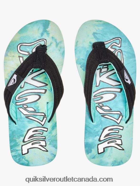 CA Quiksilver Boys 8-16 Molokai Layback Sandals green/blue/yellow TX4R21994
