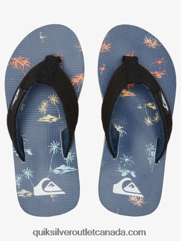 CA Quiksilver Boys 8-16 Molokai Layback Youth Basic Sandal blue 4 TX4R22251