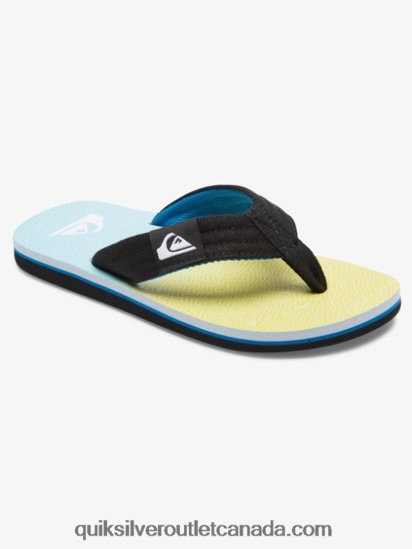 CA Quiksilver Boys 8-16 Molokai Layback Youth Basic Sandal blue/yellow TX4R22252