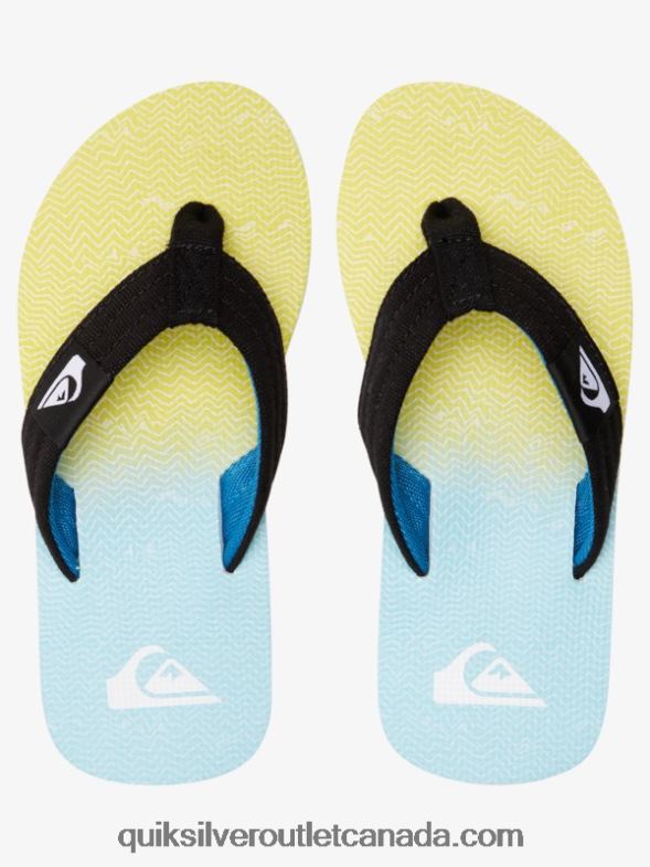 CA Quiksilver Boys 8-16 Molokai Layback Youth Basic Sandal blue/yellow TX4R22252