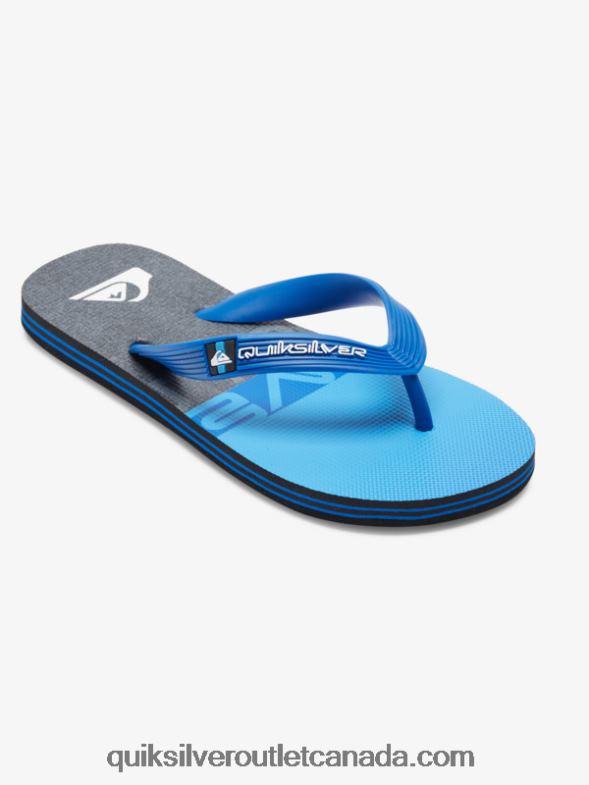 CA Quiksilver Boys 8-16 Molokai Panel Flip-Flops black/blue/grey TX4R22207