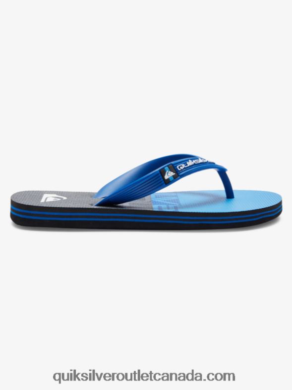 CA Quiksilver Boys 8-16 Molokai Panel Flip-Flops black/blue/grey TX4R22207