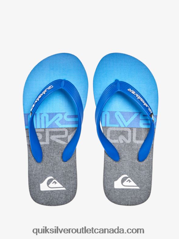CA Quiksilver Boys 8-16 Molokai Panel Flip-Flops black/blue/grey TX4R22207