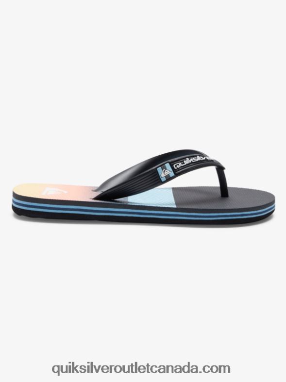 CA Quiksilver Boys 8-16 Molokai Panel Flip-Flops black/orange/grey TX4R22206