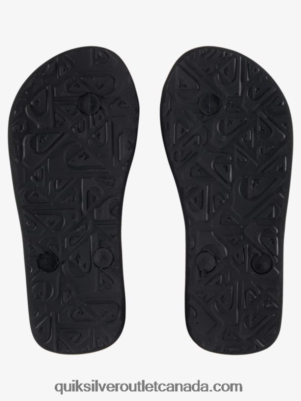CA Quiksilver Boys 8-16 Molokai Panel Flip-Flops black/orange/grey TX4R22206