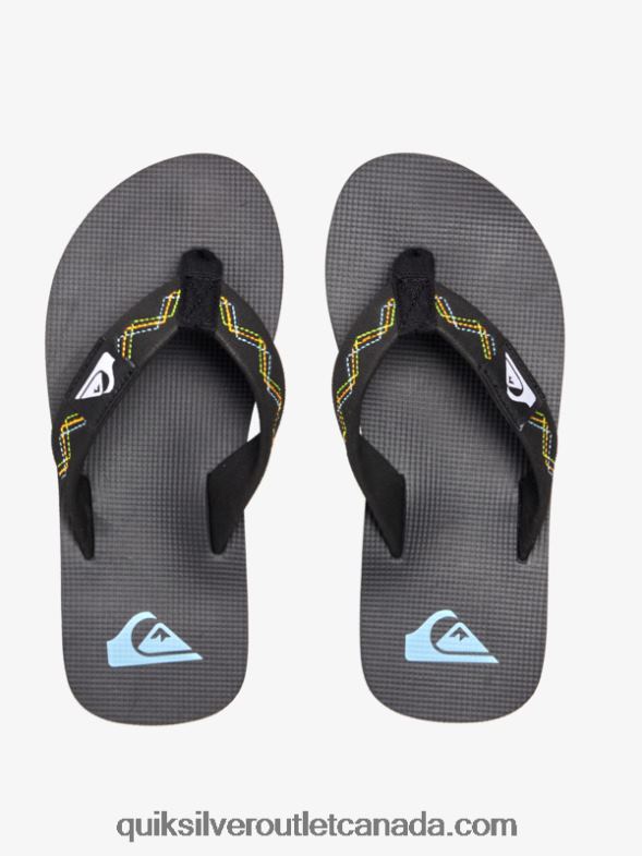 CA Quiksilver Boys 8-16 Molokai Stitchy Sandals black/green TX4R22148
