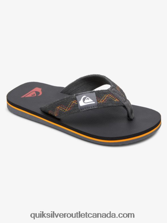 CA Quiksilver Boys 8-16 Molokai Stitchy Sandals black/grey/yellow TX4R22150
