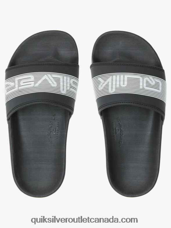 CA Quiksilver Boys 8-16 Rivi Wordmark Slide Sandals black TX4R22161