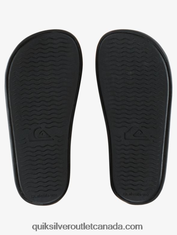 CA Quiksilver Boys 8-16 Rivi Wordmark Slide Sandals black TX4R22161