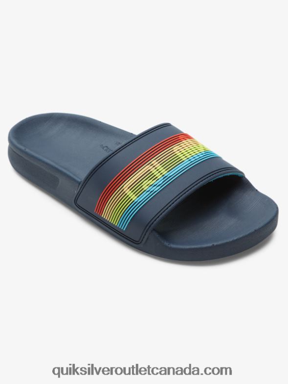 CA Quiksilver Boys 8-16 Rivi Wordmark Slide Sandals blue 2 TX4R22162