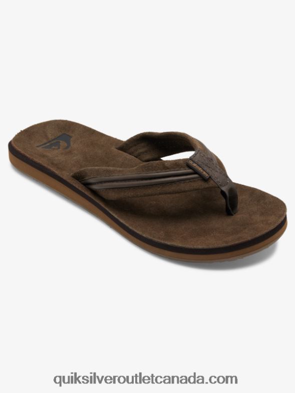 CA Quiksilver Men Carver Leather Sandals brown TX4R21773