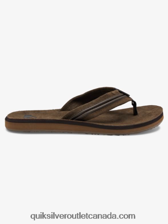 CA Quiksilver Men Carver Leather Sandals brown TX4R21773