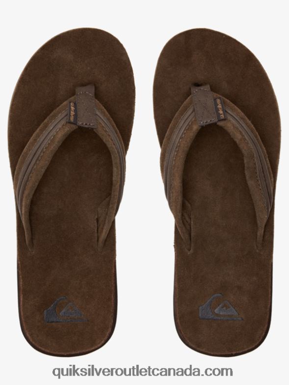 CA Quiksilver Men Carver Leather Sandals brown TX4R21773