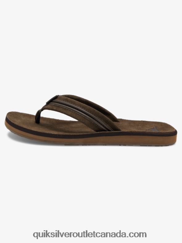 CA Quiksilver Men Carver Leather Sandals brown TX4R21773