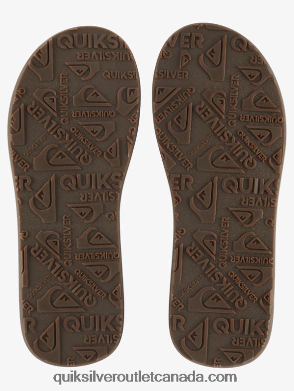 CA Quiksilver Men Carver Leather Sandals tan - solid TX4R21774