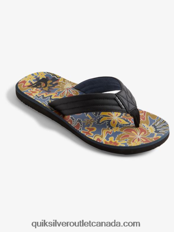 CA Quiksilver Men Carver Print Sandals black/blue/grey TX4R2615