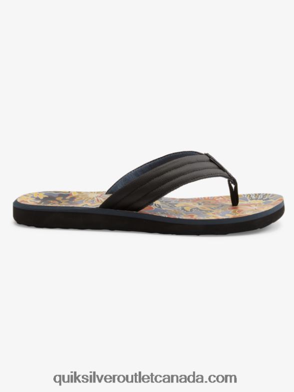 CA Quiksilver Men Carver Print Sandals black/blue/grey TX4R2615