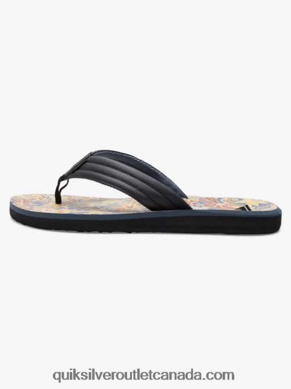 CA Quiksilver Men Carver Print Sandals black/blue/grey TX4R2615