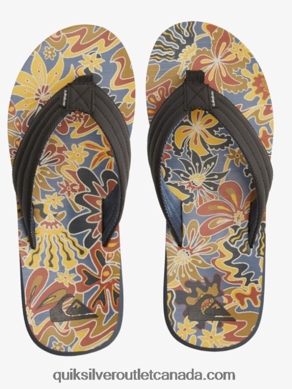 CA Quiksilver Men Carver Print Sandals black/blue/grey TX4R2615