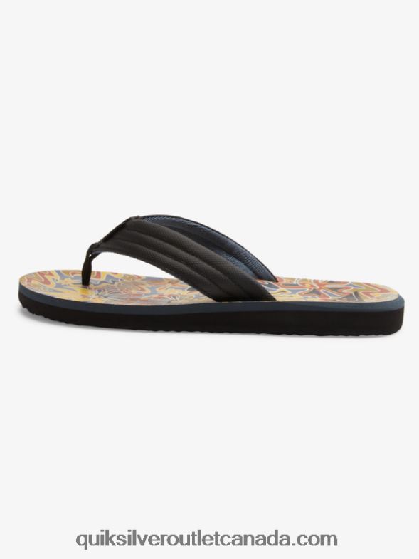 CA Quiksilver Men Carver Print Sandals black/blue/grey TX4R2615
