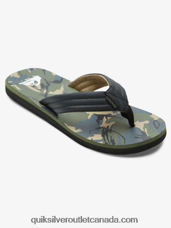 CA Quiksilver Men Carver Print Sandals black/green/grey TX4R2614