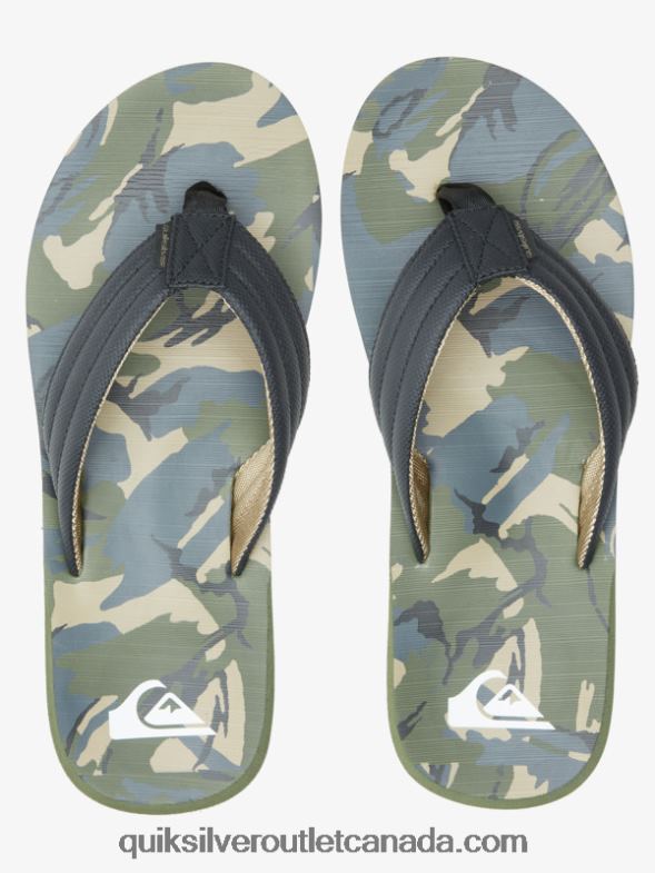 CA Quiksilver Men Carver Print Sandals black/green/grey TX4R2614