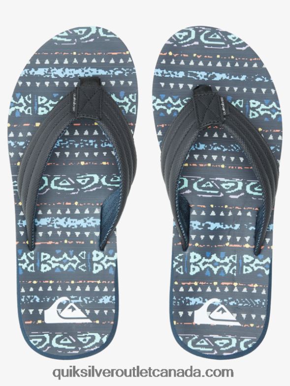 CA Quiksilver Men Carver Print Sandals blue/black TX4R2616