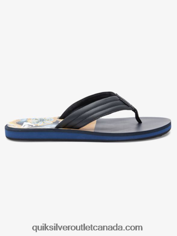 CA Quiksilver Men Carver Print Sandals brown 1 TX4R2617