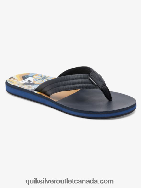 CA Quiksilver Men Carver Print Sandals brown 1 TX4R2617