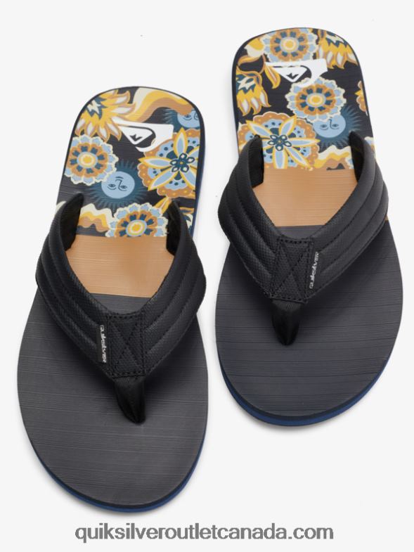 CA Quiksilver Men Carver Print Sandals brown 1 TX4R2617