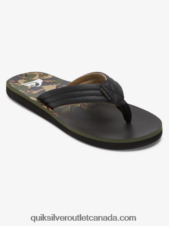 CA Quiksilver Men Carver Print Sandals green 1 TX4R2613