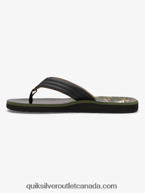 CA Quiksilver Men Carver Print Sandals green 1 TX4R2613