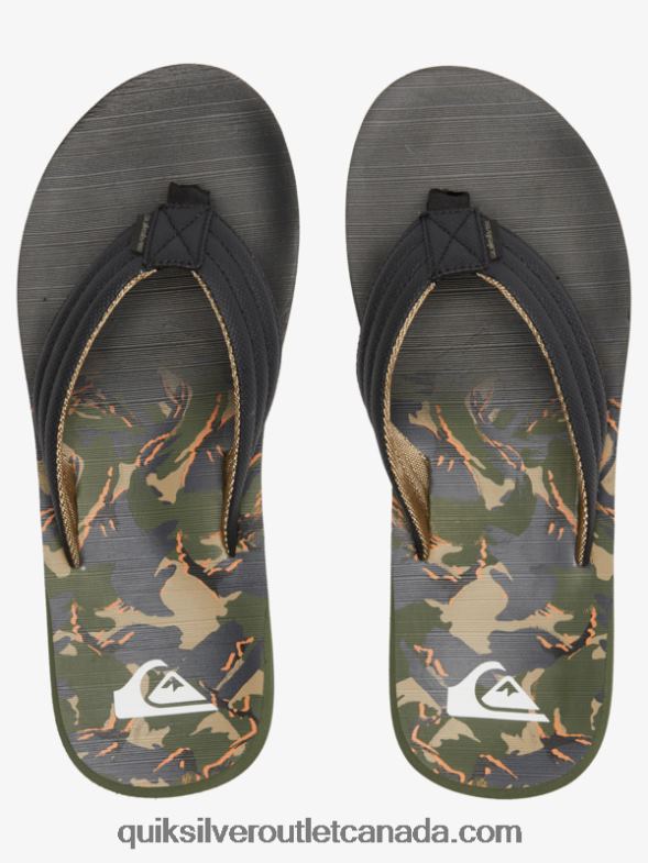 CA Quiksilver Men Carver Print Sandals green 1 TX4R2613