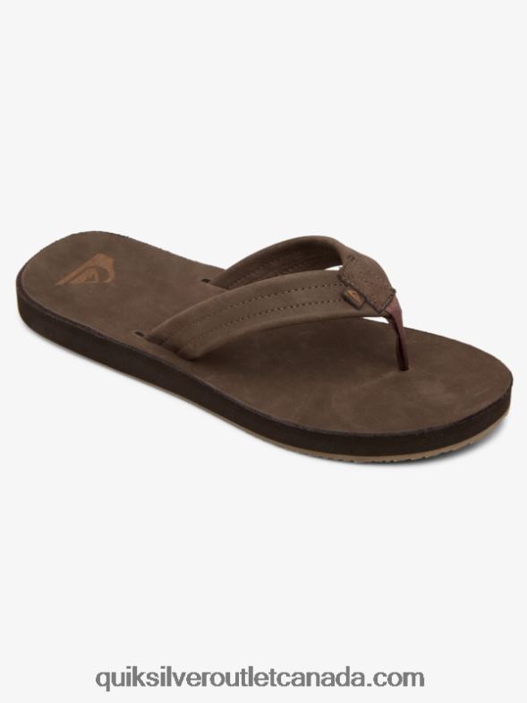 CA Quiksilver Men Erreka Leather Sandals brown TX4R21185