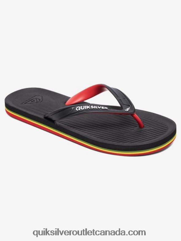CA Quiksilver Men Haleiwa Flip-Flops black/red/green TX4R21649