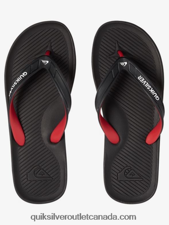 CA Quiksilver Men Haleiwa Flip-Flops black/red/green TX4R21649
