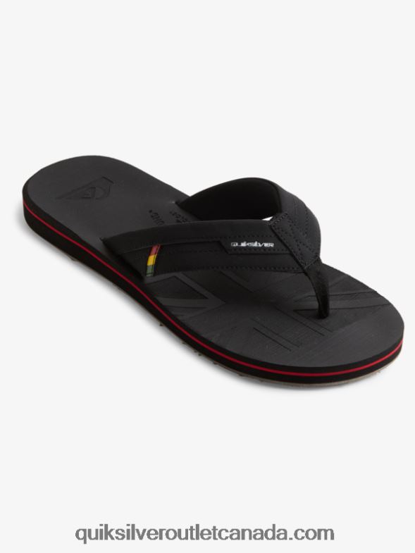 CA Quiksilver Men Island Oasis Squish Slide Sandals black TX4R21155