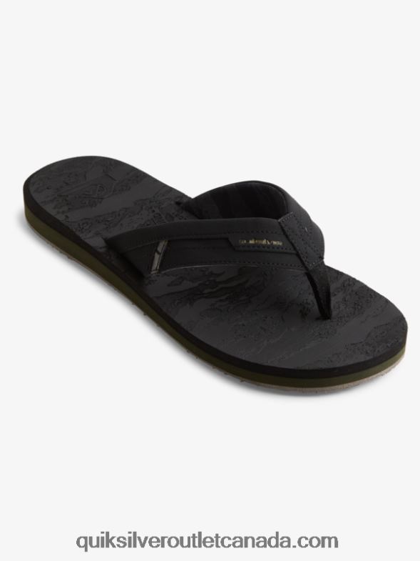 CA Quiksilver Men Island Oasis Squish Slide Sandals black TX4R21156