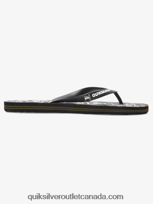 CA Quiksilver Men Molokai Acid Drop Flip-Flops black/green TX4R21776