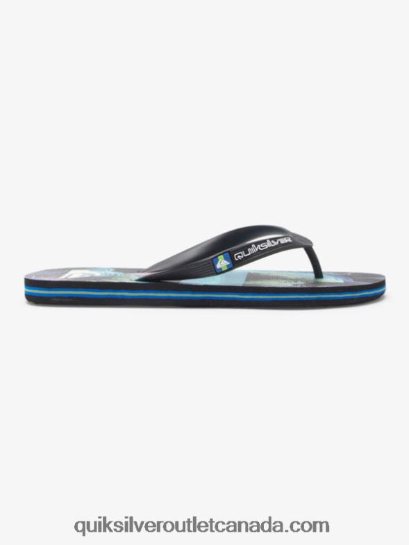CA Quiksilver Men Molokai Art Flip-Flops black/blue TX4R2517