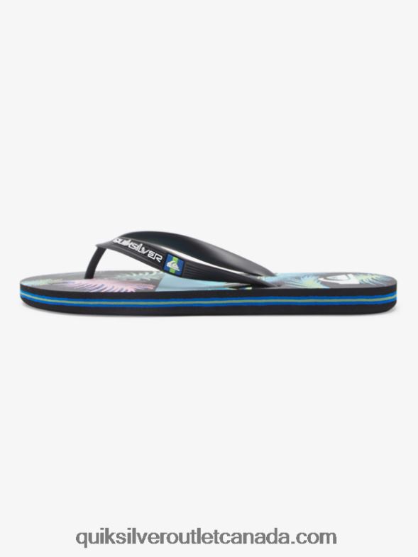 CA Quiksilver Men Molokai Art Flip-Flops black/blue TX4R2517