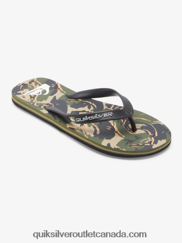 CA Quiksilver Men Molokai Art Flip-Flops black/green TX4R2516