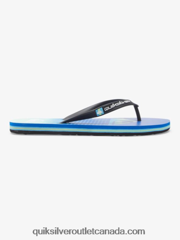 CA Quiksilver Men Molokai Art Flip-Flops black/green/blue TX4R2518