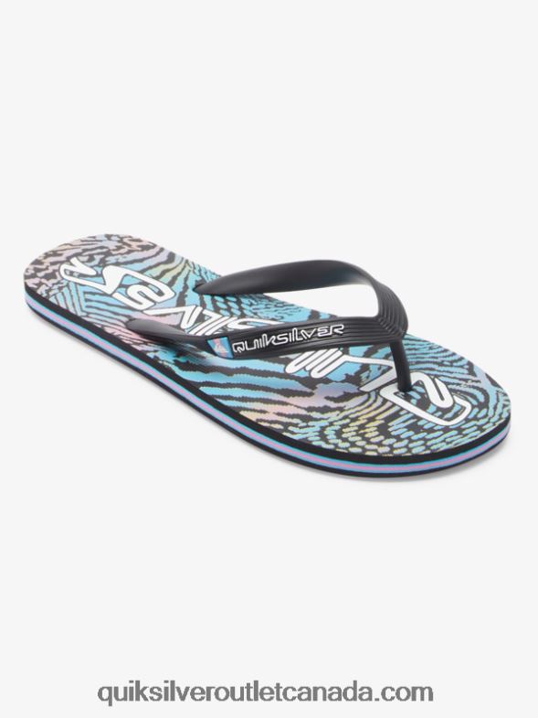 CA Quiksilver Men Molokai Art Flip-Flops black/pink/blue TX4R2514