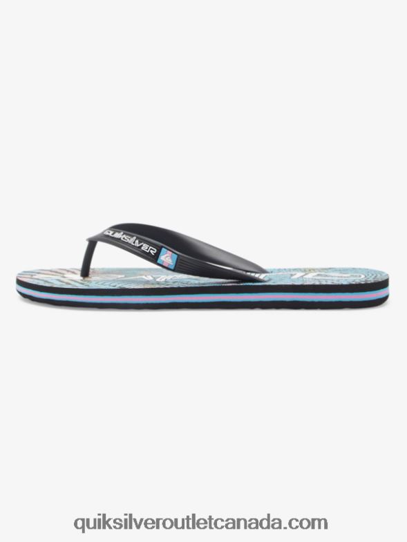 CA Quiksilver Men Molokai Art Flip-Flops black/pink/blue TX4R2514