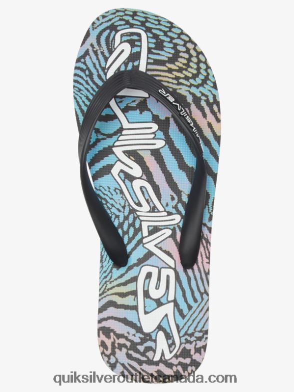 CA Quiksilver Men Molokai Art Flip-Flops black/pink/blue TX4R2514